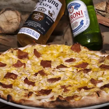 Pizza pollo miel mostaza