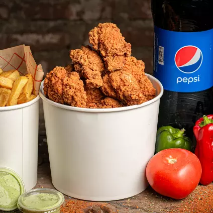 20 ALITAS + PAPAS FRITAS + BEBIDA1.5