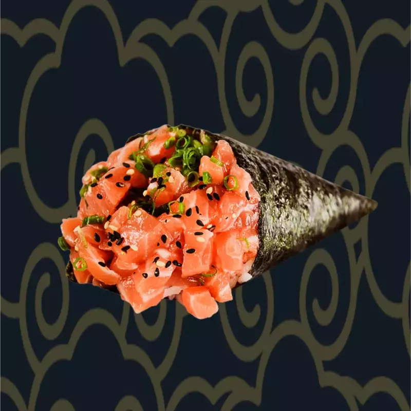 Temaki de salmão simples 1 unit.