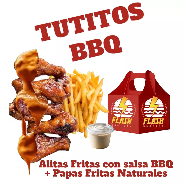 ALITAS FRITAS CON SALSA BBQ
