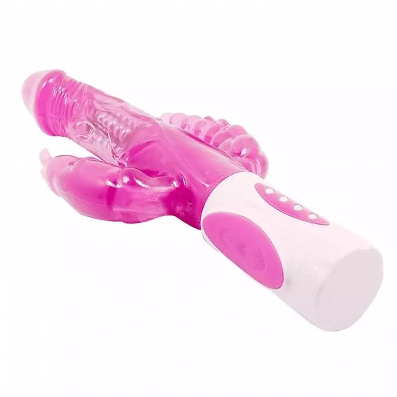 VIBRADOR ROTATIVO TRIPLO PRAZER PRETTY BUNNY