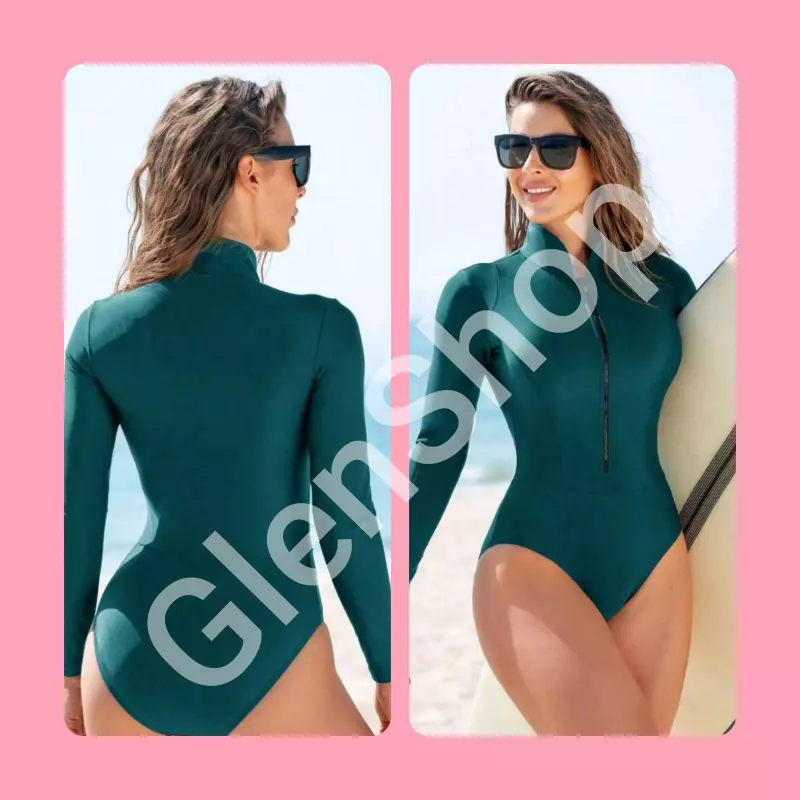 Bañador mangas largas verde azul