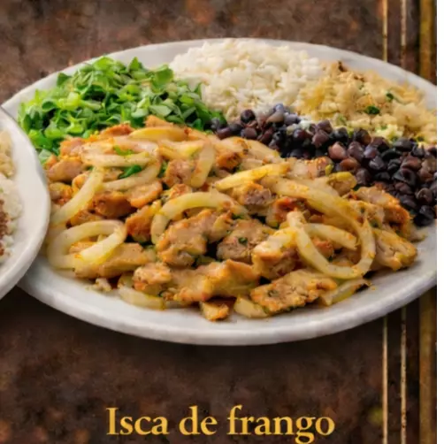 Isca de frango acebolada