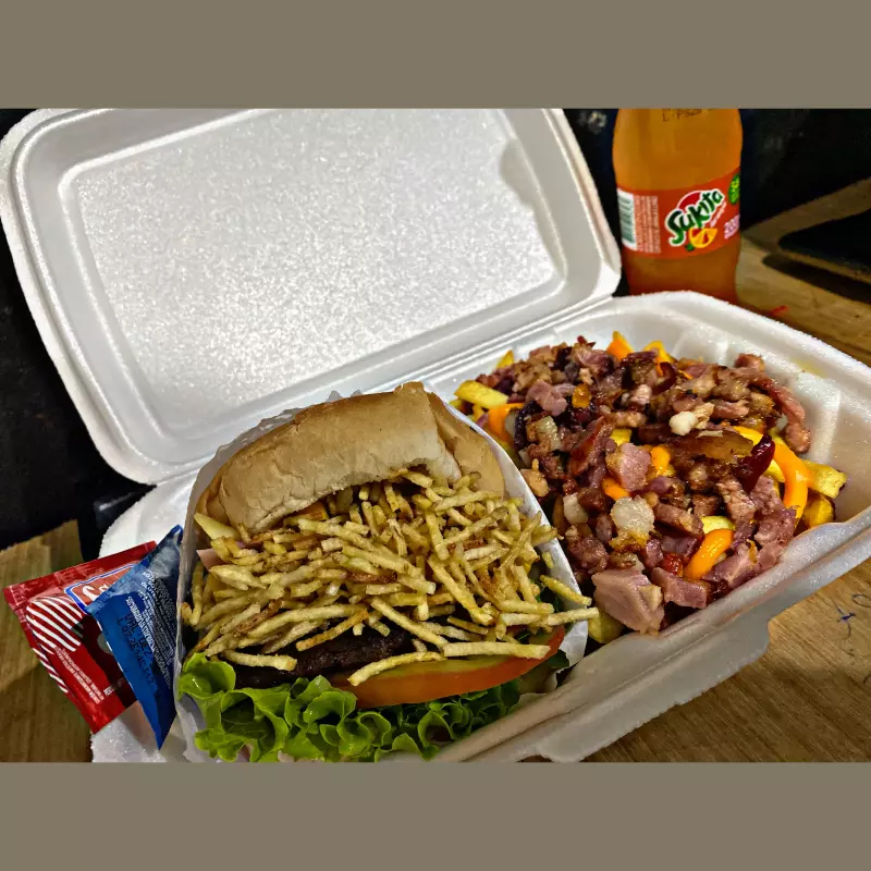 X salada fritas bacon cheddar