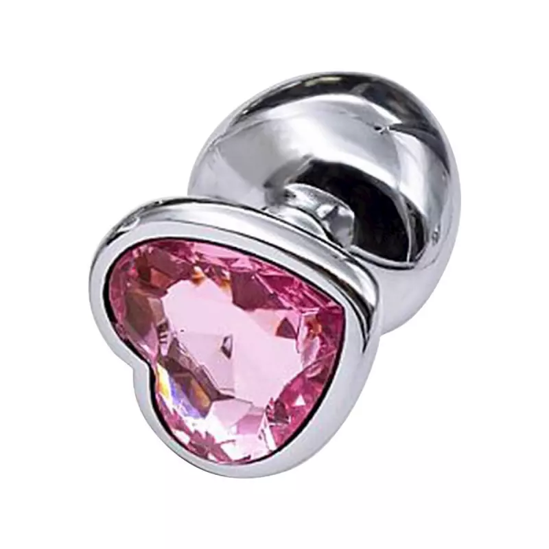 Plug Anal Cristal Coração Pink M