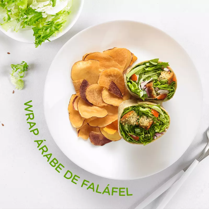 Wrap Árabe de Faláfel (Vegano)