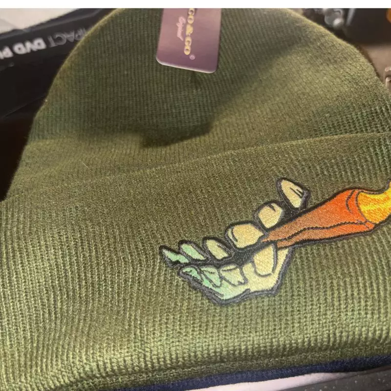 Stitched Blunted Logo Beanie (Green)