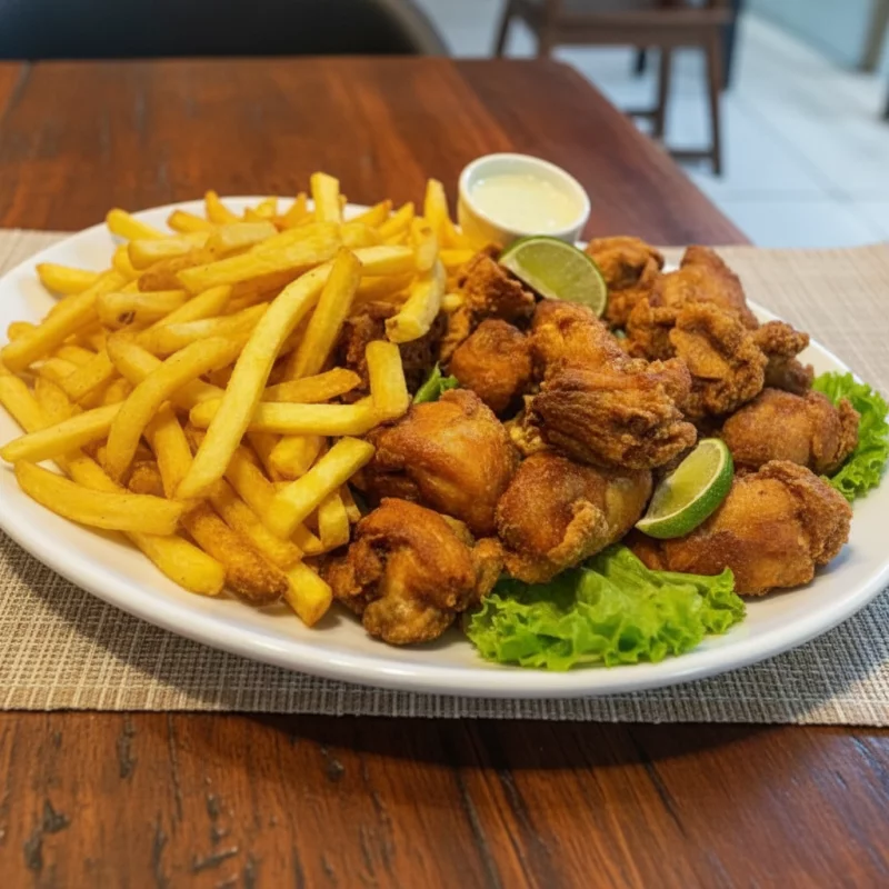 Porção de frango a passarinho