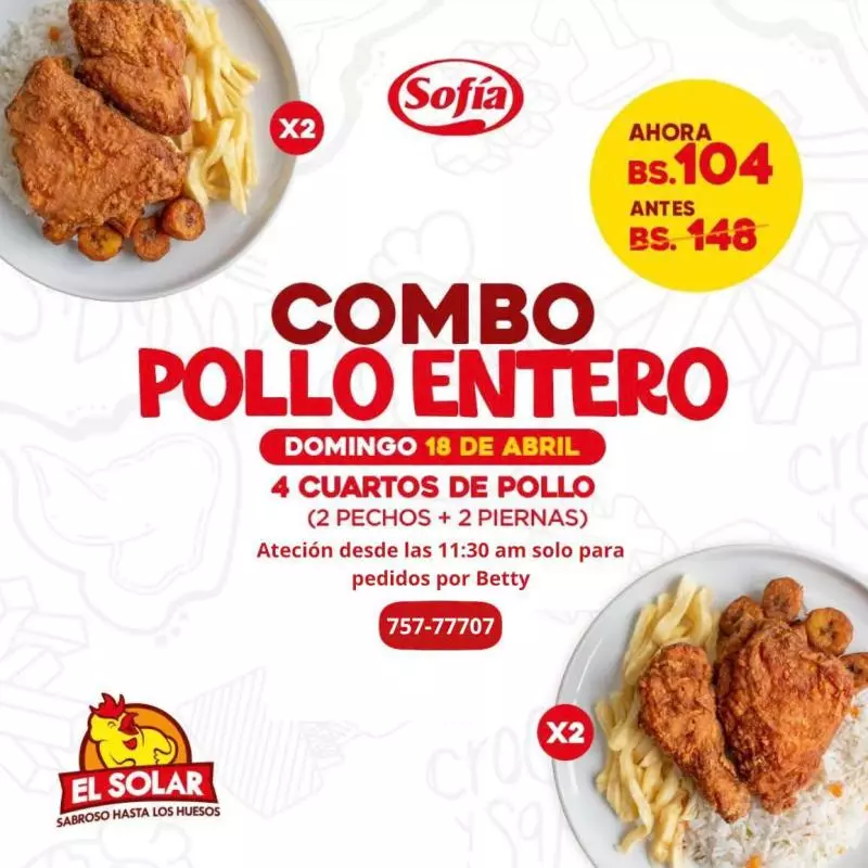 COMBO POLLO ENTERO🍗✨