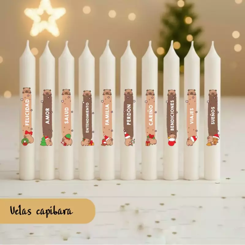 Vela 15cm paq x10 capibara premium