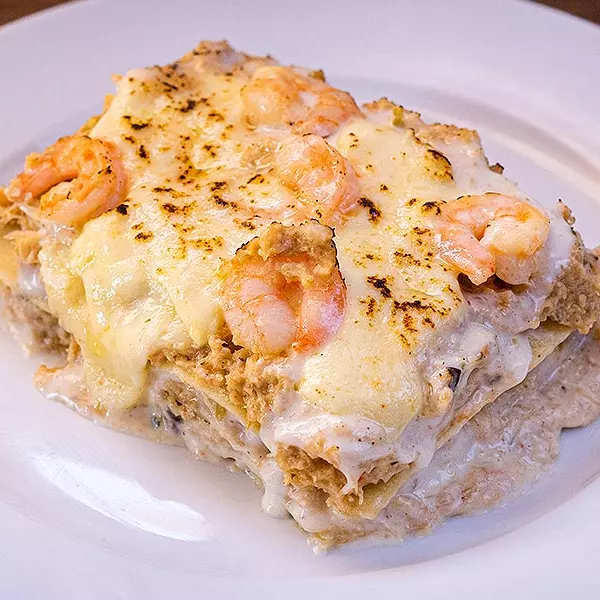 Lasagna de camarón