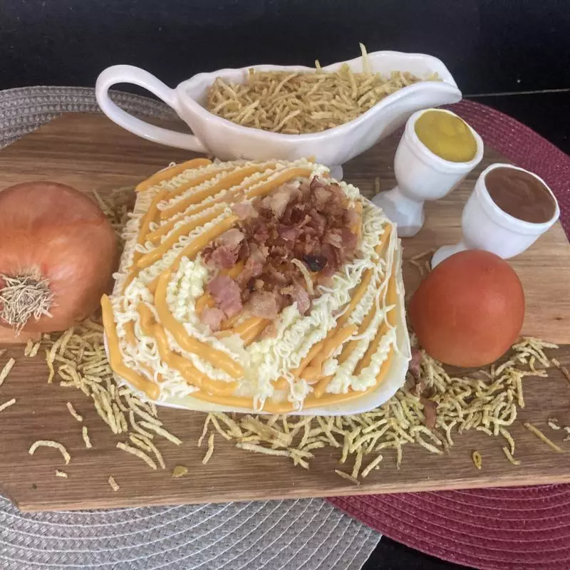 Hot Dog no Prato + Bacon