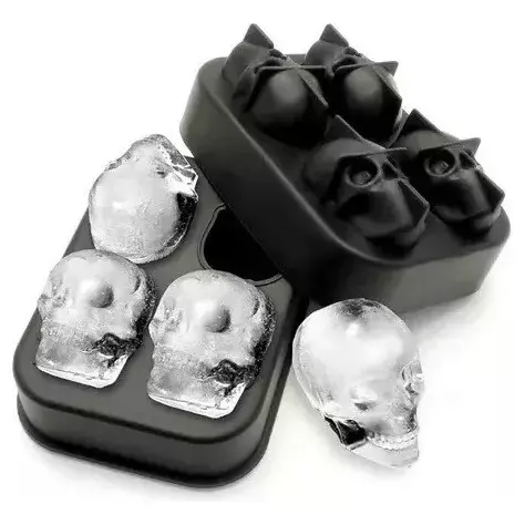 Forma de Gelo em Silicone Caveira
