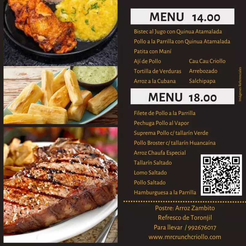 Menú 18.00 soles