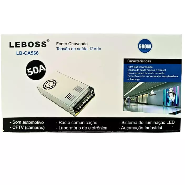 FONTE COMEIA 12V 50A LEBOOS