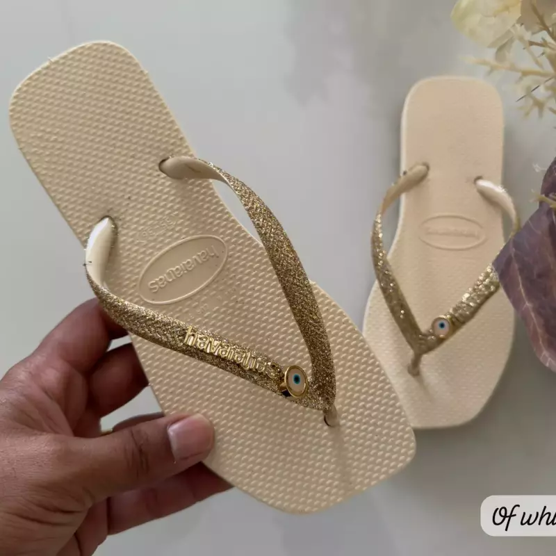 Fem gliter ping olho grego bege