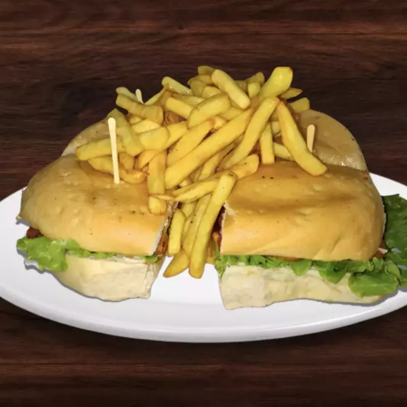 Tortugon con papas fritas