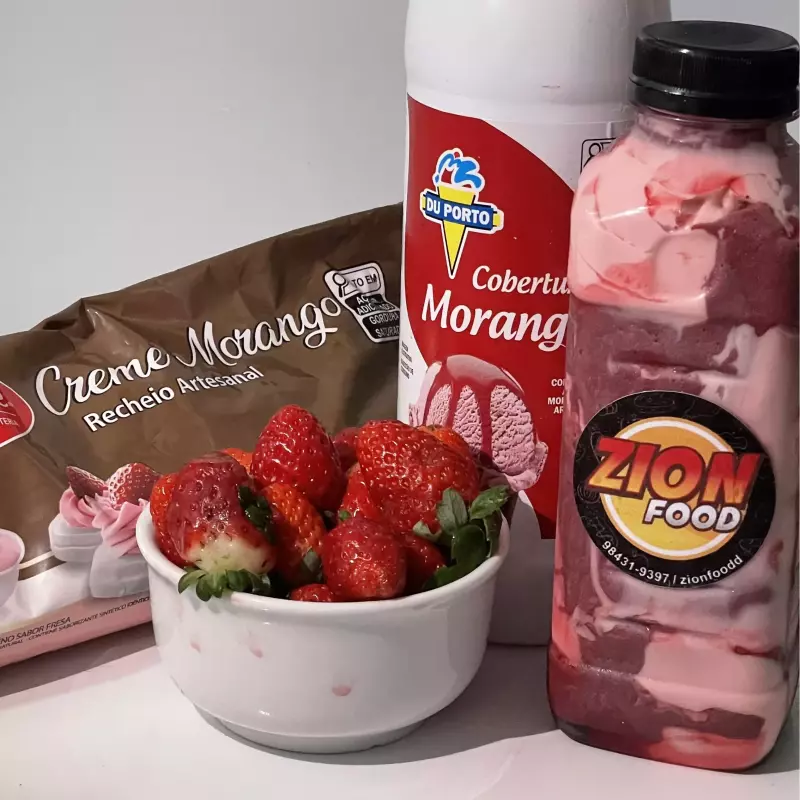 ACAI BATIDO COM MORANGO 330ml