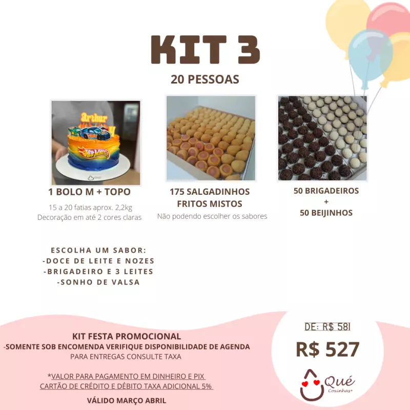KIT 3 - 20 pessoas