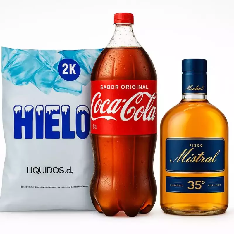 Promo Pisco Mistral + Bebida + Hielo