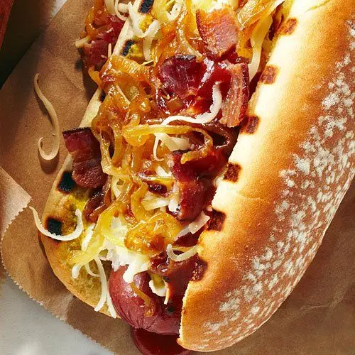 hot dog bacon cheddar BBQ