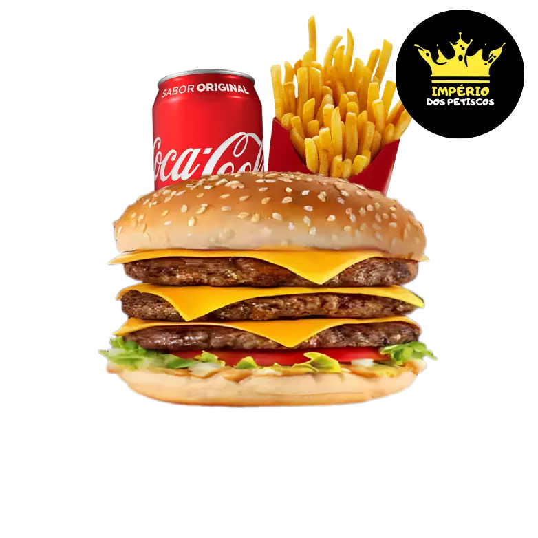 X Burguer Triplo + Batata + 1 lata