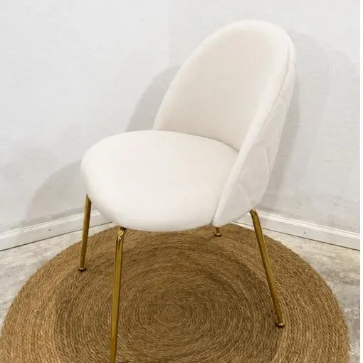 Silla Frank pana pata dorada Beige