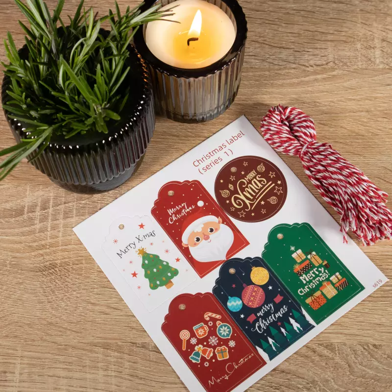 Tarjeton Labels Navideños #12 6 und