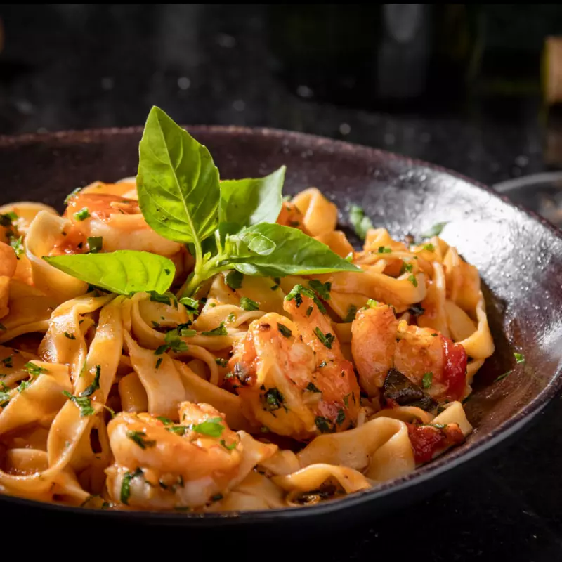 Fettuccine Camarão Salteados