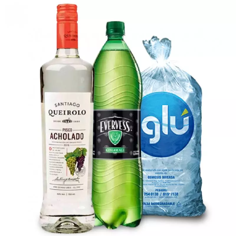 Combo Pisco Santiago Queirolo Acholado