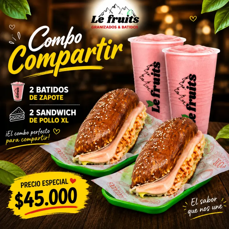 Combo 2x zapote 2x sandwich polloXL