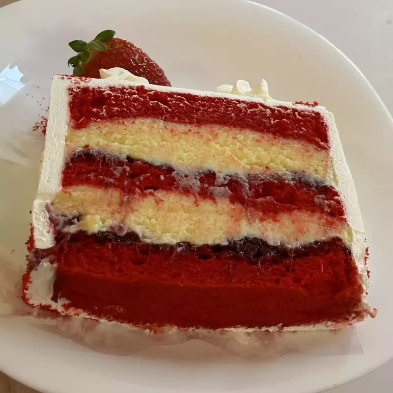 Fatia torta red velvet