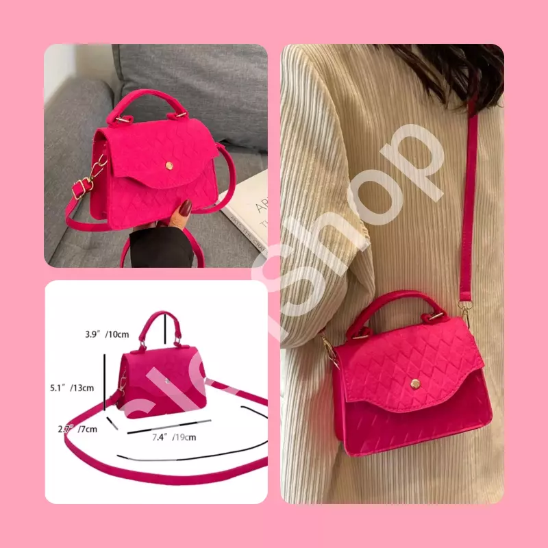Minibolsa de mano rosa fucsia