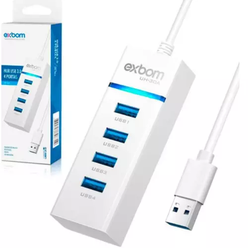 HUB USB EXBOM 3.0 4 PORTAS UH-30A