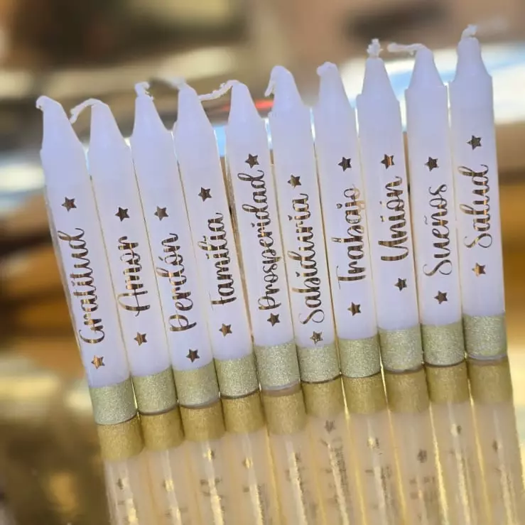 Velas 12cm pte x10 deseos con cinta