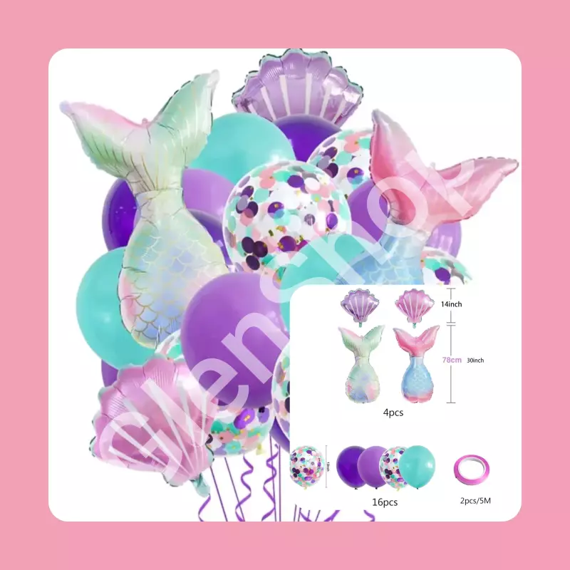 Set 22 globos cola de sirena
