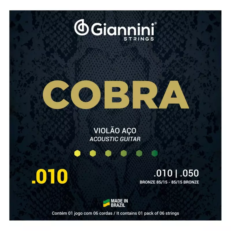 CORDA GIANNINI COBRA 0.10 VIOLÃO AÇO