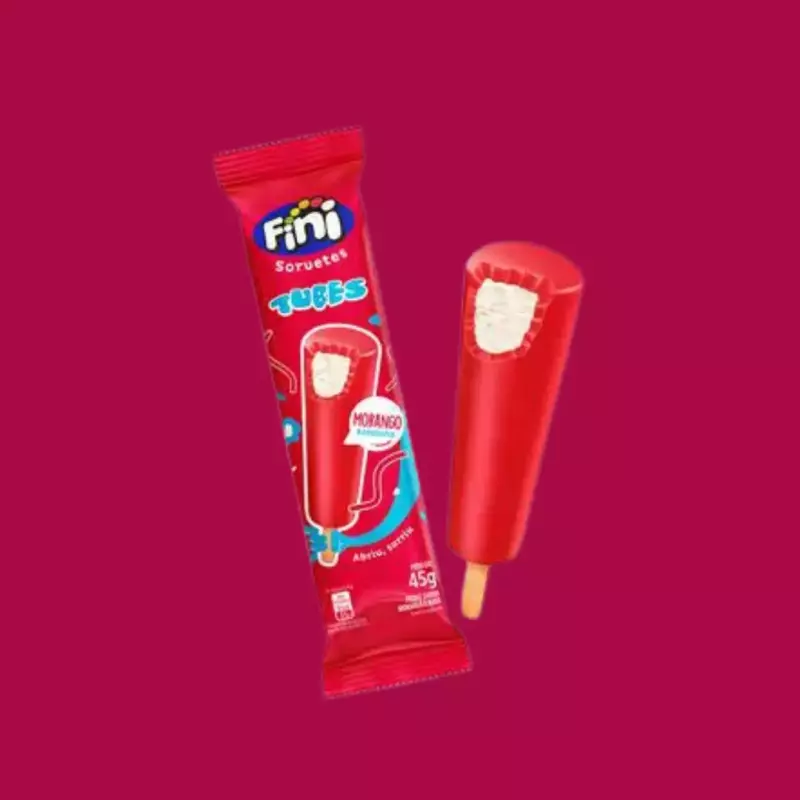 Picolé Morango Fini Tubes