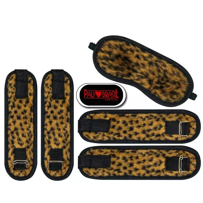 KIT BONDAGE PELÚCIA ONÇA - PAU BRASIL
