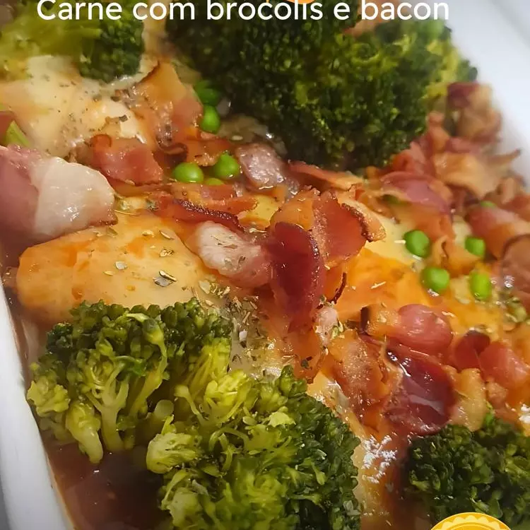 Parmegiana carne Brócolis e Bacon