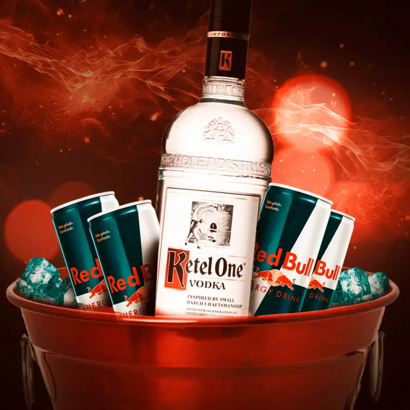Ketel One + 4 energéticos red bull