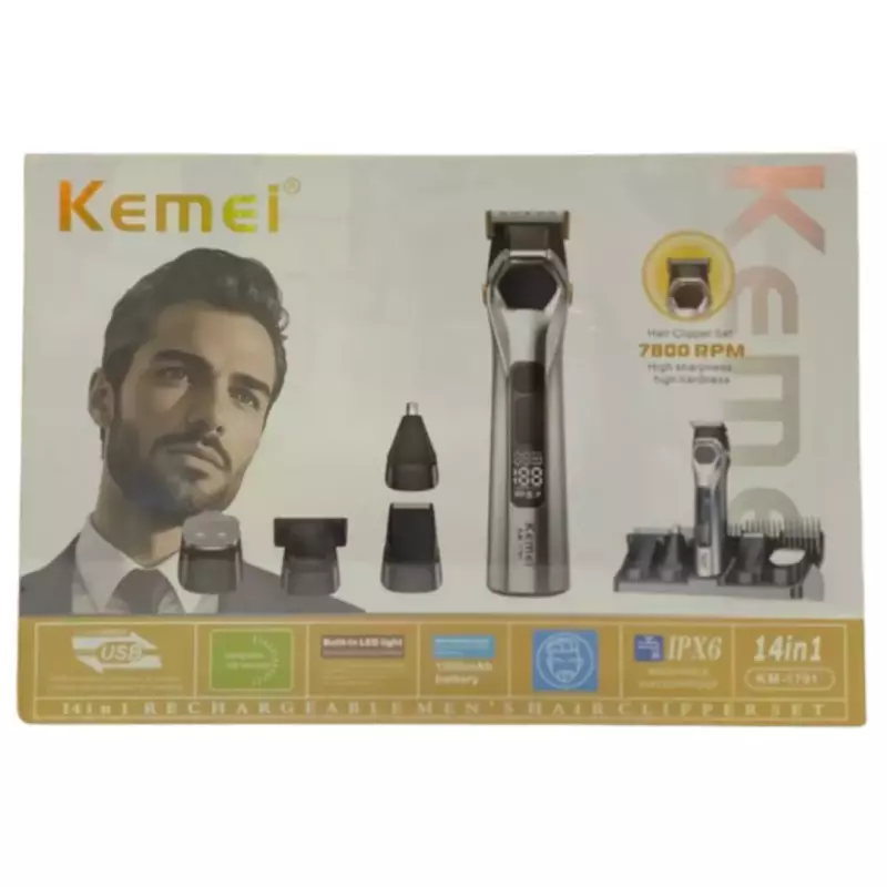 KIT MAQUINA DE BARBEAR KEMEI KM-1791