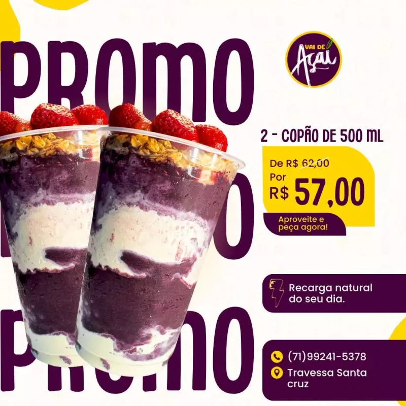 PROMOÇÃO 2 COPÃO DE 500ml