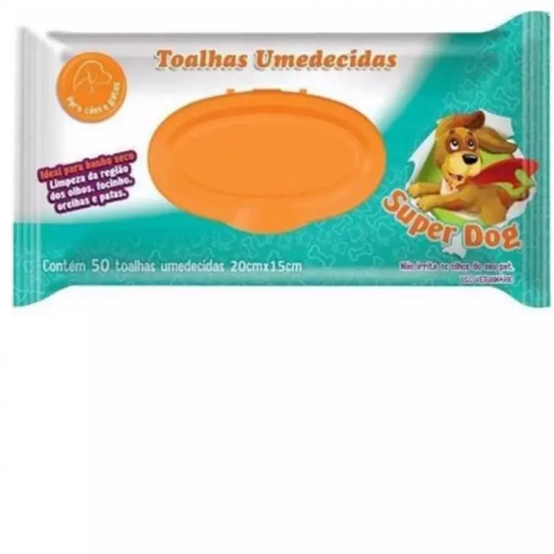 SUPER DOG TOALHA UMEDECIDAS CONTÉM 50 UNI