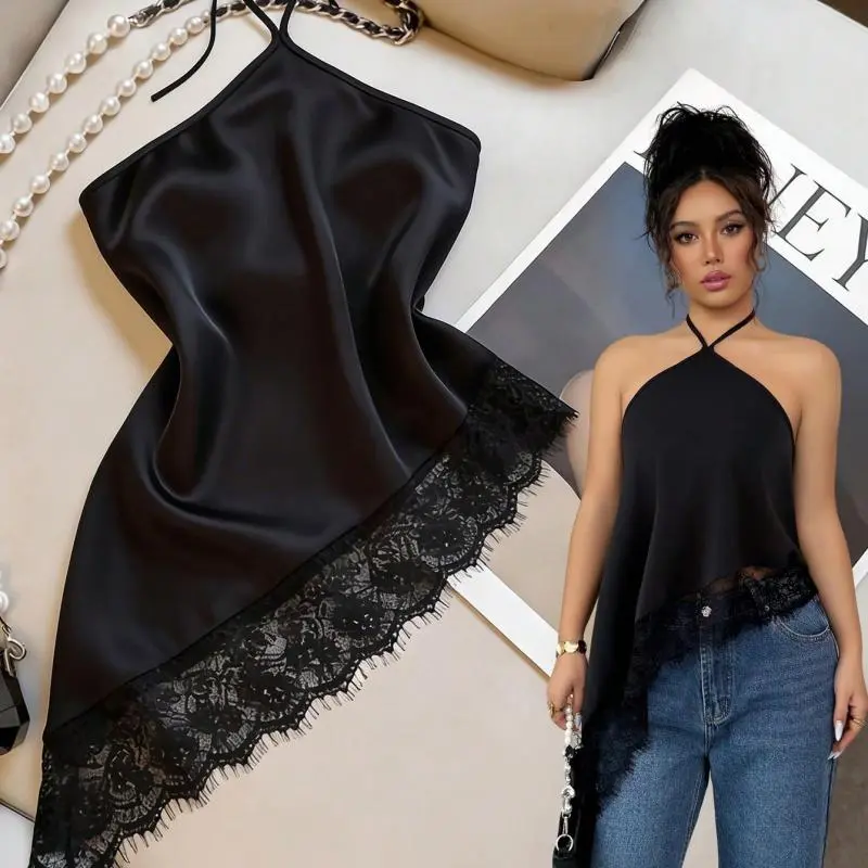 Blusa satén (negra)
