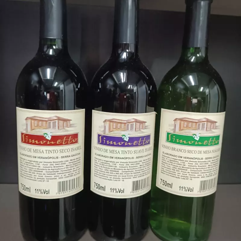 VINHOS DE MESA GARRAFA 750ML