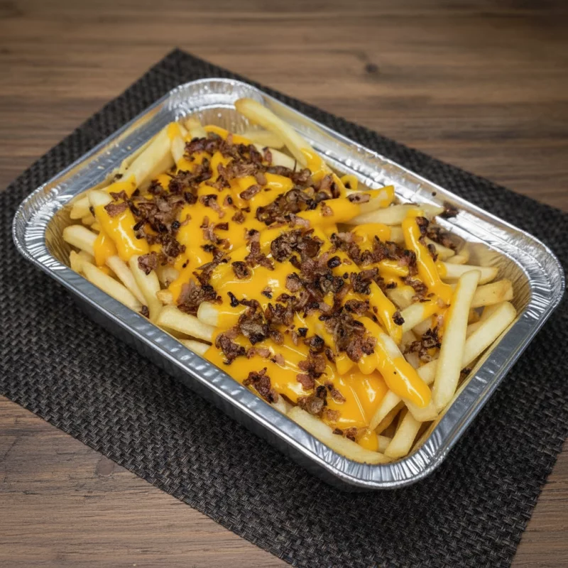 Papas cheddar y bacon