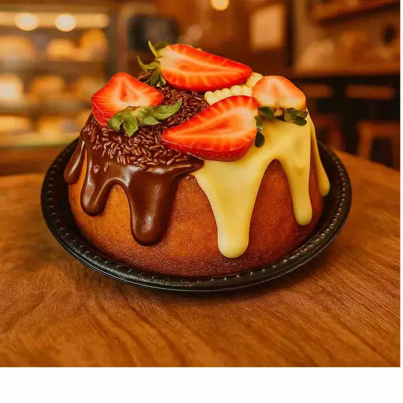 Bolo Vulcão 2 amores