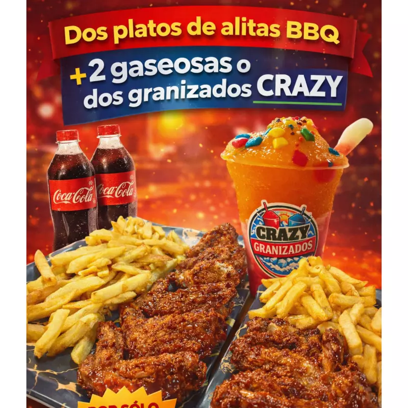 COMBO 2 ALITAS +2 GRANIZADOS O 2 GAS