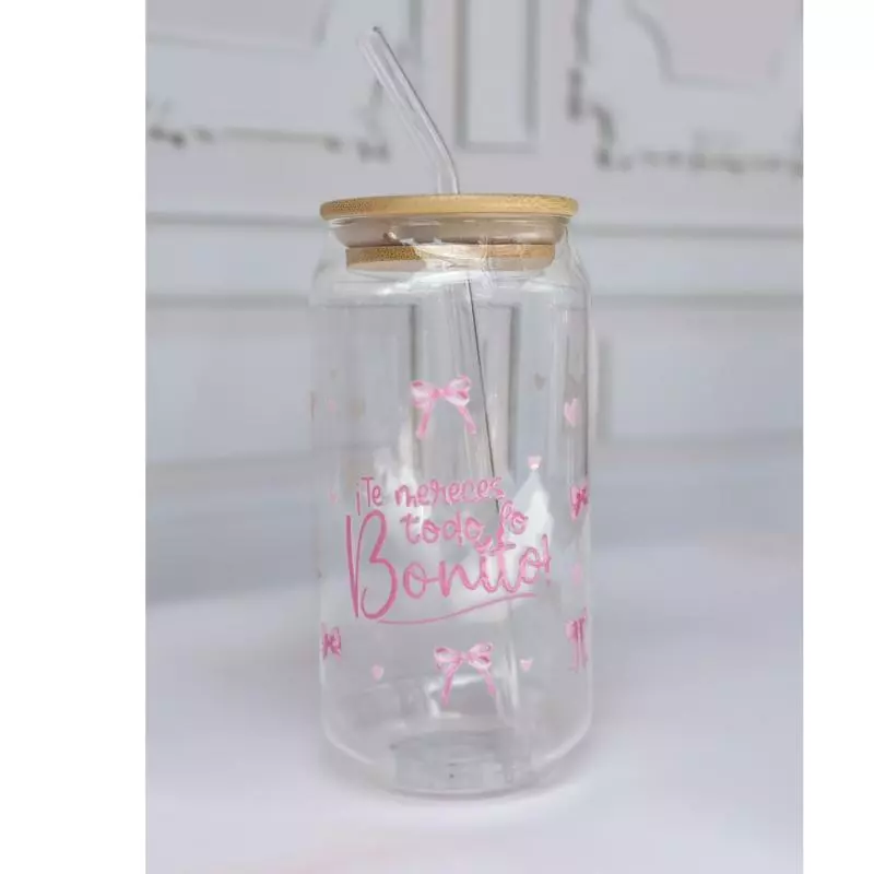 Vaso pitillo vidrio mujer